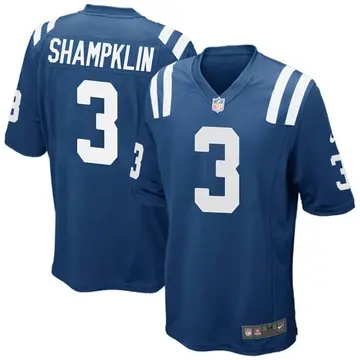 Nike Aaron Shampklin Men's Game Indianapolis Colts Royal Blue Team Color Jersey
