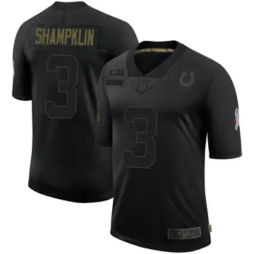 Nike Aaron Shampklin Men's Limited Indianapolis Colts Black 2020 Salute To Service Jersey