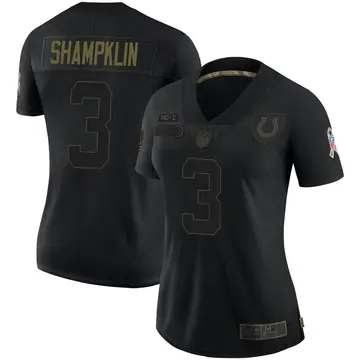 Nike Aaron Shampklin Women's Limited Indianapolis Colts Black 2020 Salute To Service Jersey