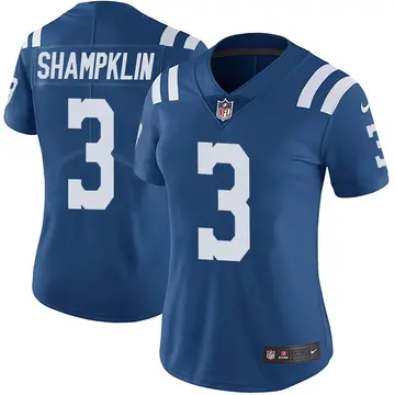 Nike Aaron Shampklin Women's Limited Indianapolis Colts Royal Color Rush Vapor Untouchable Jersey