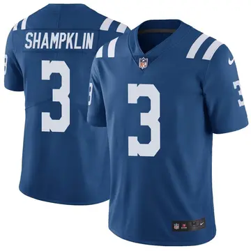 Nike Aaron Shampklin Youth Limited Indianapolis Colts Royal Color Rush Vapor Untouchable Jersey