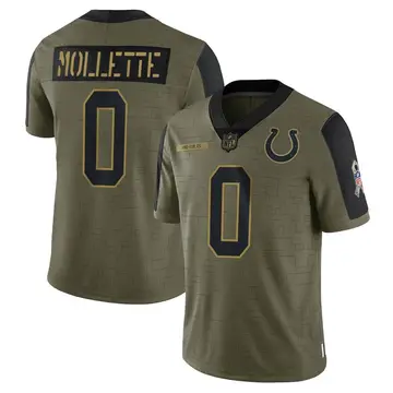 Nike Alex Mollette Men's Limited Indianapolis Colts Olive 2021 Salute To Service Jersey