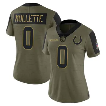 Nike Alex Mollette Women's Limited Indianapolis Colts Olive 2021 Salute To Service Jersey