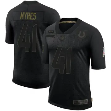 Nike Alexander Myres Men's Limited Indianapolis Colts Black 2020 Salute To Service Jersey