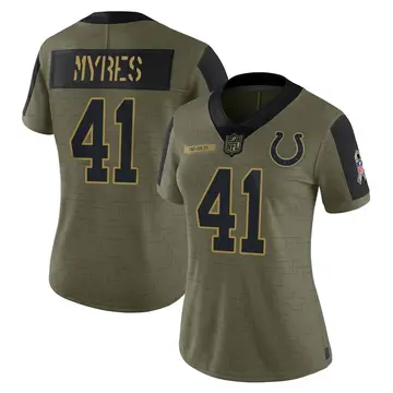 Nike Alexander Myres Women's Limited Indianapolis Colts Olive 2021 Salute To Service Jersey