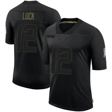 Nike Andrew Luck Men's Limited Indianapolis Colts Black 2020 Salute To Service Jersey