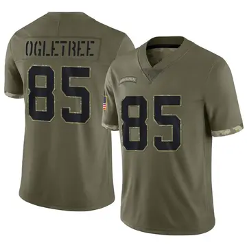 Nike Andrew Ogletree Men's Limited Indianapolis Colts Olive 2022 Salute To Service Jersey