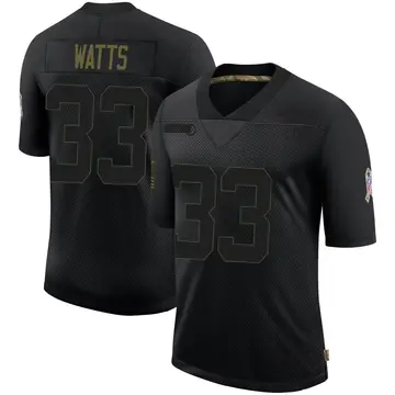 Nike Armani Watts Men's Limited Indianapolis Colts Black 2020 Salute To Service Jersey