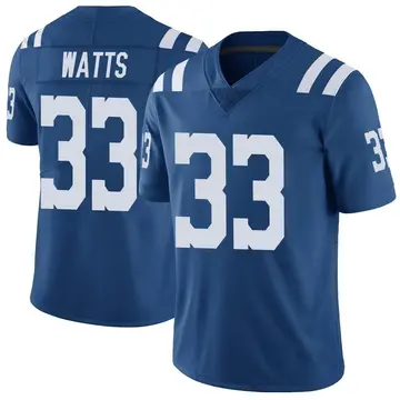 Nike Armani Watts Men's Limited Indianapolis Colts Royal Color Rush Vapor Untouchable Jersey