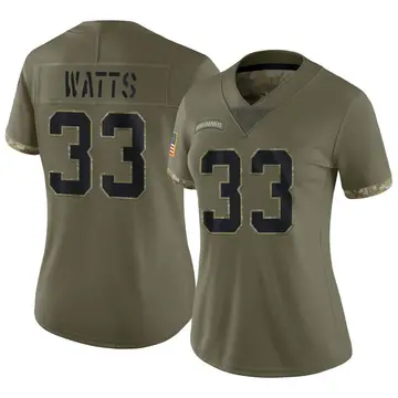 Nike Armani Watts Women's Limited Indianapolis Colts Olive 2022 Salute To Service Jersey