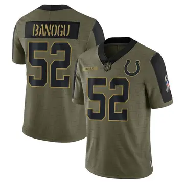Nike Ben Banogu Men's Limited Indianapolis Colts Olive 2021 Salute To Service Jersey