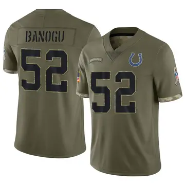 Nike Ben Banogu Men's Limited Indianapolis Colts Olive 2022 Salute To Service Jersey