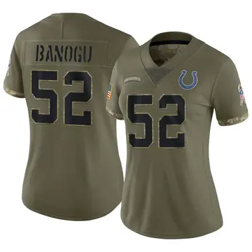 Nike Ben Banogu Women's Limited Indianapolis Colts Olive 2022 Salute To Service Jersey