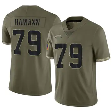 Nike Bernhard Raimann Men's Limited Indianapolis Colts Olive 2022 Salute To Service Jersey