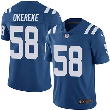 Nike Bobby Okereke Men's Limited Indianapolis Colts Royal Team Color Vapor Untouchable Jersey