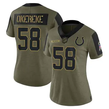 Nike Bobby Okereke Women's Limited Indianapolis Colts Olive 2021 Salute To Service Jersey