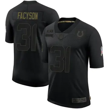 Nike Brandon Facyson Men's Limited Indianapolis Colts Black 2020 Salute To Service Jersey
