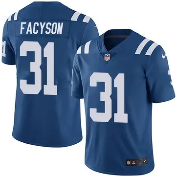 Nike Brandon Facyson Men's Limited Indianapolis Colts Royal Team Color Vapor Untouchable Jersey