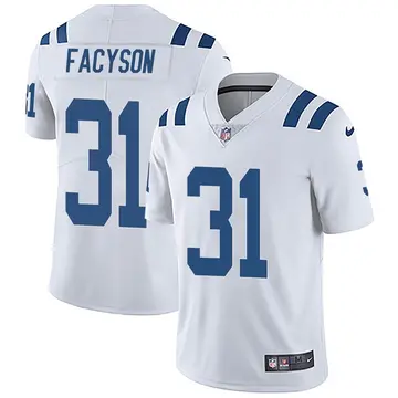 Nike Brandon Facyson Men's Limited Indianapolis Colts White Vapor Untouchable Jersey