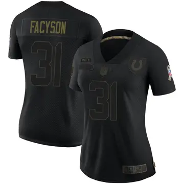 Nike Brandon Facyson Women's Limited Indianapolis Colts Black 2020 Salute To Service Jersey