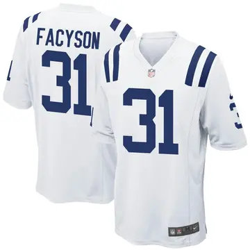 Nike Brandon Facyson Youth Game Indianapolis Colts White Jersey