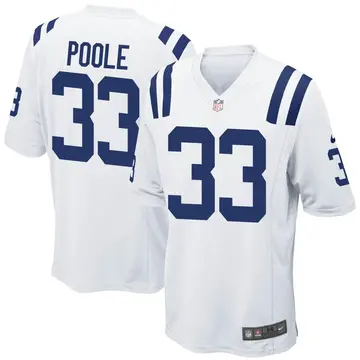 Nike Brian Poole Men's Game Indianapolis Colts White Jersey