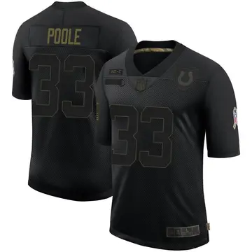Nike Brian Poole Men's Limited Indianapolis Colts Black 2020 Salute To Service Jersey