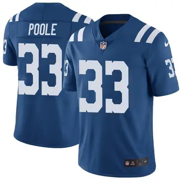 Nike Brian Poole Men's Limited Indianapolis Colts Royal Color Rush Vapor Untouchable Jersey