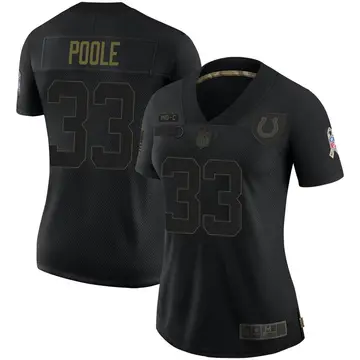 Nike Brian Poole Women's Limited Indianapolis Colts Black 2020 Salute To Service Jersey