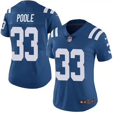 Nike Brian Poole Women's Limited Indianapolis Colts Royal Team Color Vapor Untouchable Jersey