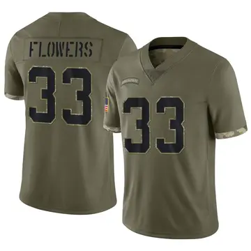 Nike Dallis Flowers Youth Limited Indianapolis Colts Olive 2022 Salute To Service Jersey