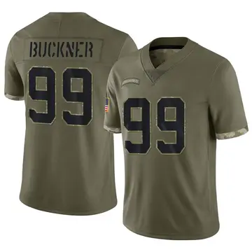 Nike DeForest Buckner Men's Limited Indianapolis Colts Olive 2022 Salute To Service Jersey
