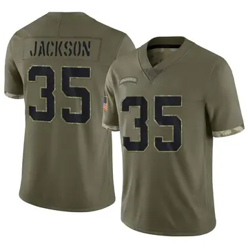 Nike Deon Jackson Men's Limited Indianapolis Colts Olive 2022 Salute To Service Jersey