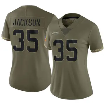 Nike Deon Jackson Women's Limited Indianapolis Colts Olive 2022 Salute To Service Jersey