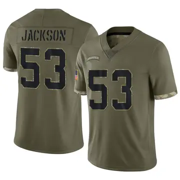 Nike Edwin Jackson Men's Limited Indianapolis Colts Olive 2022 Salute To Service Jersey