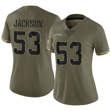 Nike Edwin Jackson Women's Limited Indianapolis Colts Olive 2022 Salute To Service Jersey