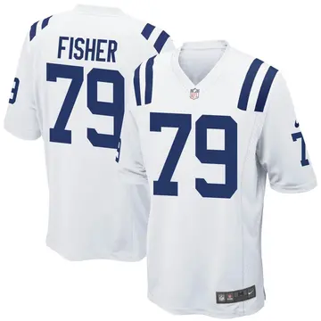 Nike Eric Fisher Men's Game Indianapolis Colts White Jersey