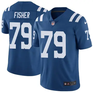 Nike Eric Fisher Men's Limited Indianapolis Colts Royal Color Rush Vapor Untouchable Jersey