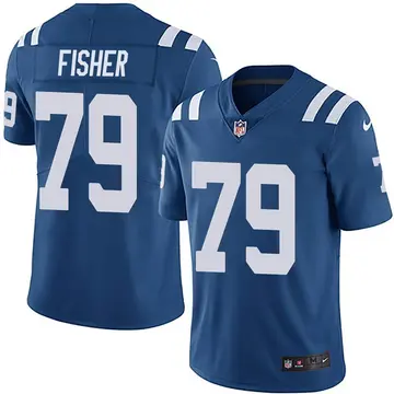Nike Eric Fisher Men's Limited Indianapolis Colts Royal Team Color Vapor Untouchable Jersey