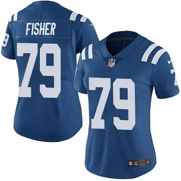 Nike Eric Fisher Women's Limited Indianapolis Colts Royal Team Color Vapor Untouchable Jersey
