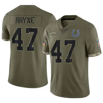 Nike Forrest Rhyne Men's Limited Indianapolis Colts Olive 2022 Salute To Service Jersey