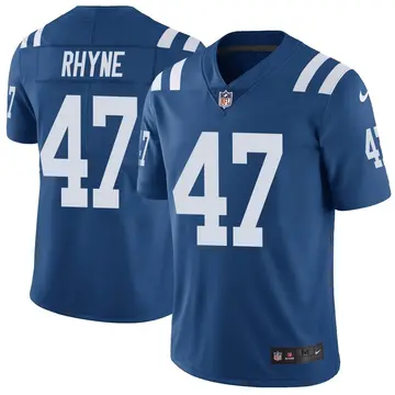 Nike Forrest Rhyne Men's Limited Indianapolis Colts Royal Color Rush Vapor Untouchable Jersey