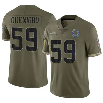 Nike Ifeadi Odenigbo Men's Limited Indianapolis Colts Olive 2022 Salute To Service Jersey