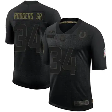 Nike Isaiah Rodgers Sr. Men's Limited Indianapolis Colts Black 2020 Salute To Service Jersey