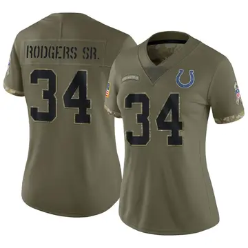 Nike Isaiah Rodgers Sr. Women's Limited Indianapolis Colts Olive 2022 Salute To Service Jersey
