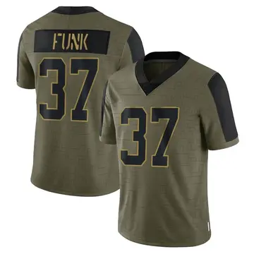 Nike Jake Funk Men's Limited Indianapolis Colts Olive 2021 Salute To Service Jersey