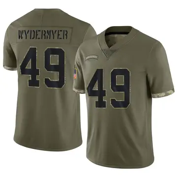 Nike Jalen Wydermyer Men's Limited Indianapolis Colts Olive 2022 Salute To Service Jersey