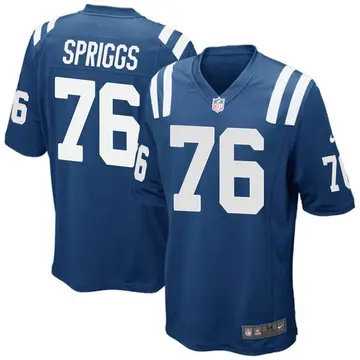 Nike Jason Spriggs Men's Game Indianapolis Colts Royal Blue Team Color Jersey