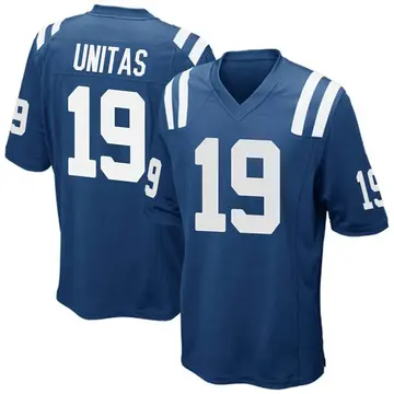 Nike Johnny Unitas Men's Game Indianapolis Colts Royal Blue Team Color Jersey