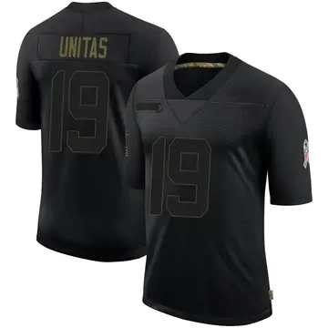 Nike Johnny Unitas Men's Limited Indianapolis Colts Black 2020 Salute To Service Jersey